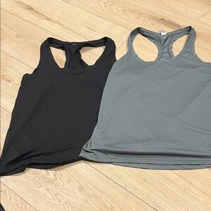 Yogalicious Black and Gray Racerback Tank Tops
